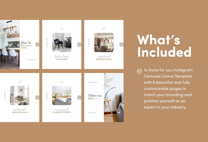 Ladystrategist Victoria Real Estate 6-Page Carousel Canva Template instagram canva templates social media templates etsy free canva templates