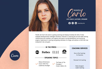 Ladystrategist Wanda Speaker One-Sheet Canva Template instagram canva templates social media templates etsy free canva templates