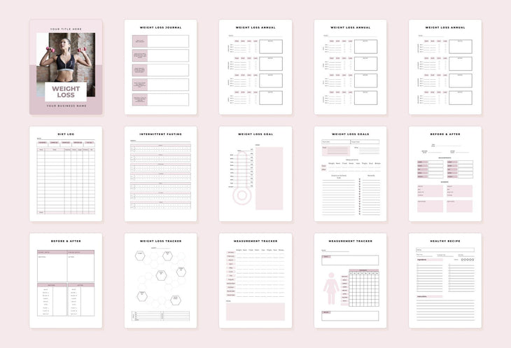 Ladystrategist Weight Loss Planner Canva Template instagram canva templates social media templates etsy free canva templates