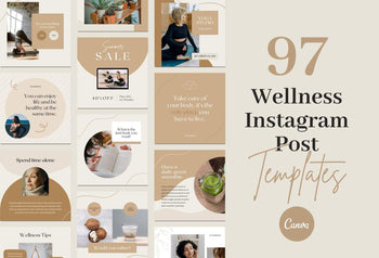 Ladystrategist Wellness Coach Canva Templates Bundle - 97 Done-for-You Wellness Instagram Posts - Fully Editable Canva Templates instagram canva templates social media templates etsy free canva templates