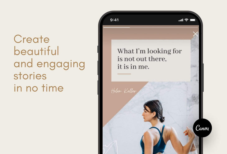 Ladystrategist YOGA Elegant - 97 Done-for-You Yoga Instagram Stories - Fully Editable Canva Templates instagram canva templates social media templates etsy free canva templates